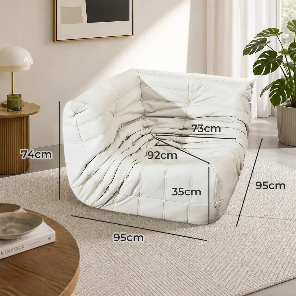 Caterpillar Corner Floor Sofa with Microfibre Cover