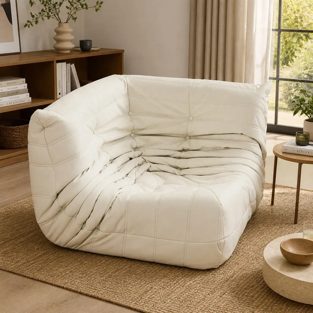 Caterpillar Corner Floor Sofa with Microfibre Cover
