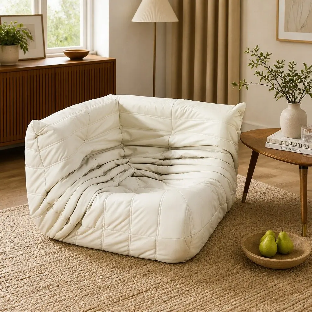 Caterpillar Corner Floor Sofa with Microfibre Cover