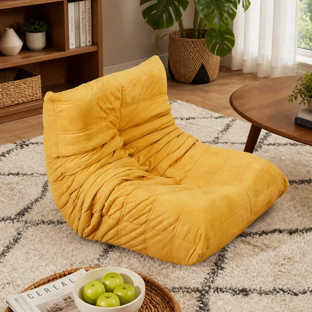 Kids Floor Chair Foam Sofa Single Lazy Recliner Children Couch Caterpillar