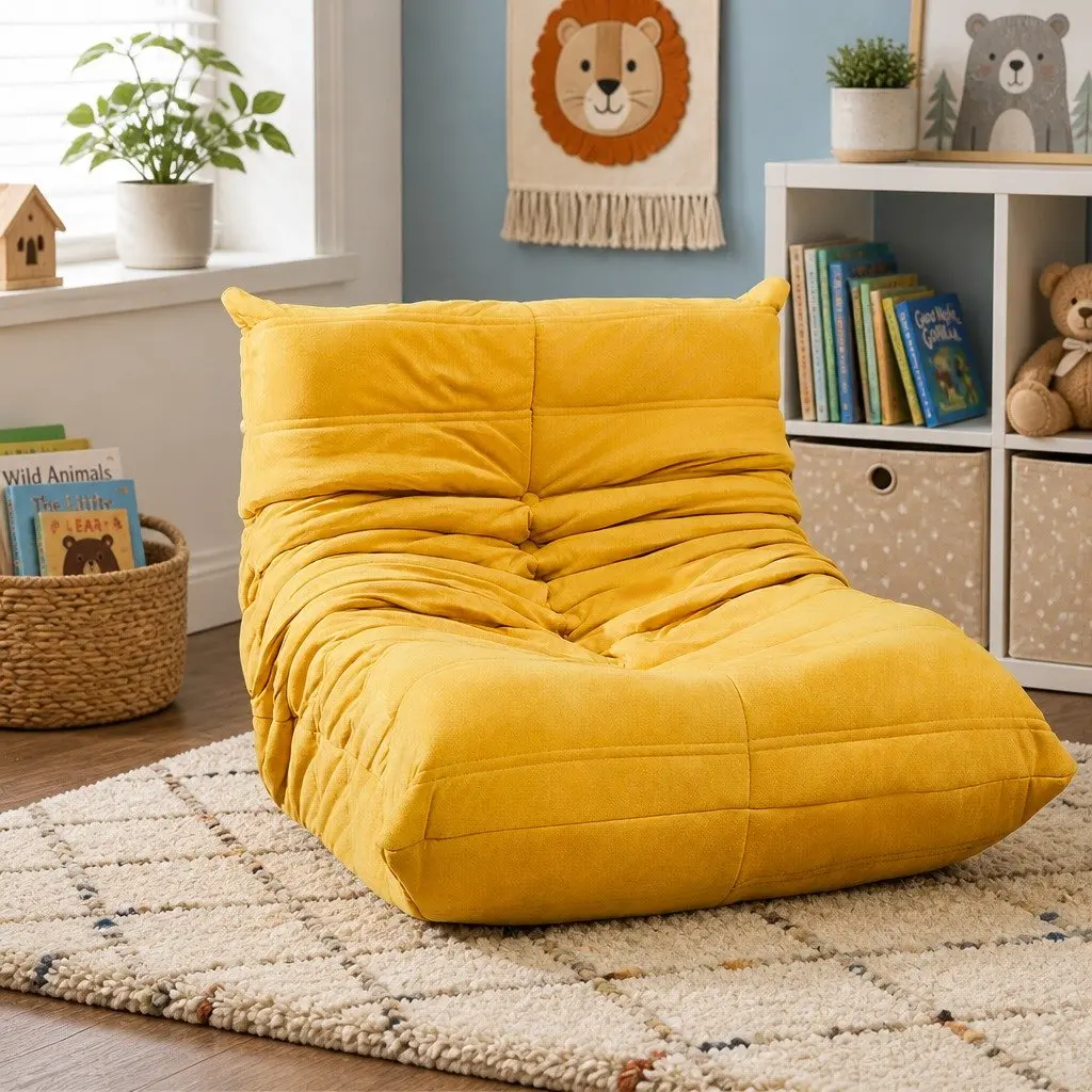 Kids Floor Chair Foam Sofa Single Lazy Recliner Children Couch Caterpillar