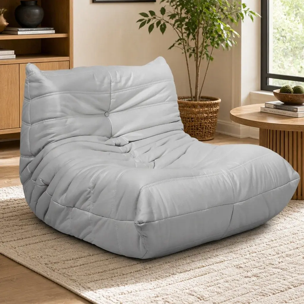Floor Chair Caterpillar Lounge Sofa Grey Single Seat Relaxing Furniture Living
