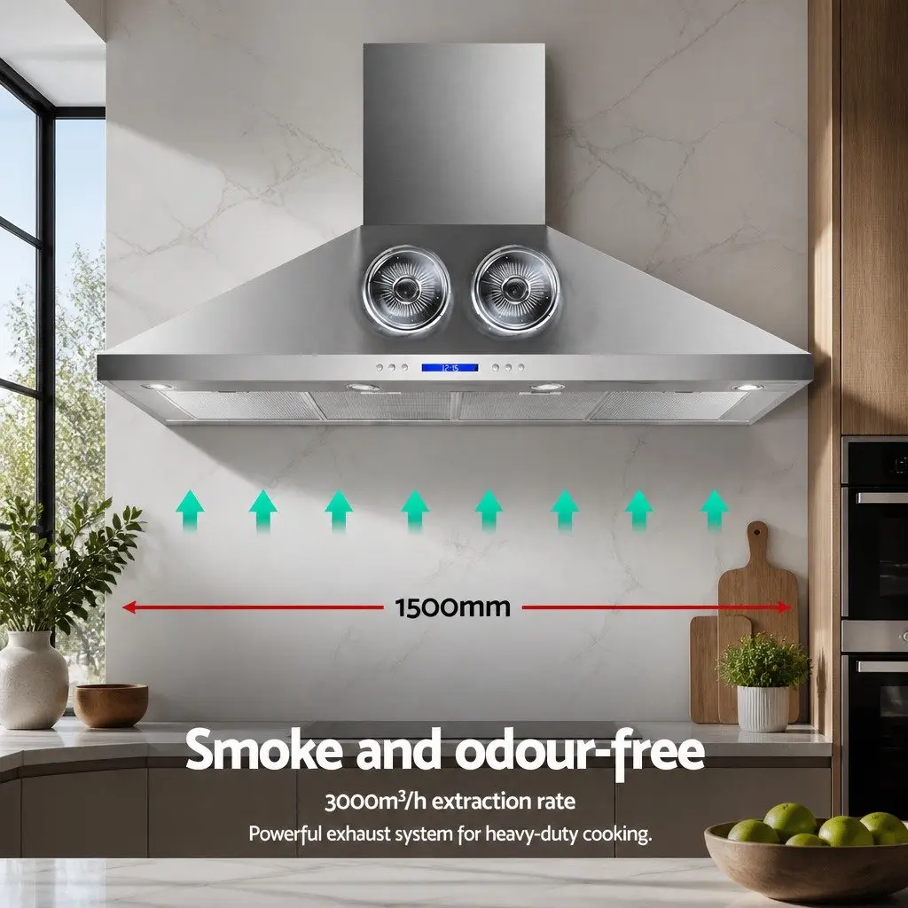 1500mm Wall Mounted Range Hood for Kitchens