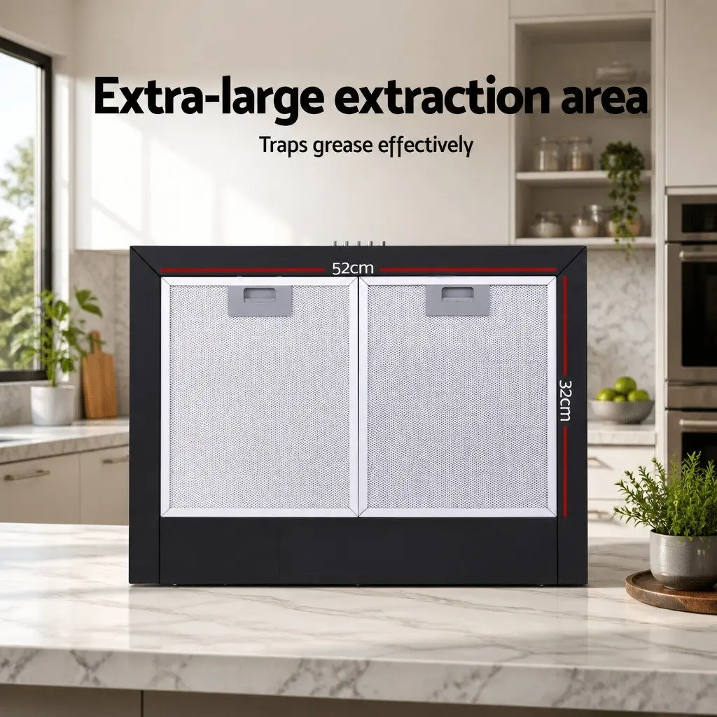 600mm Wall-Mounted Black Range Hood for Kitchens