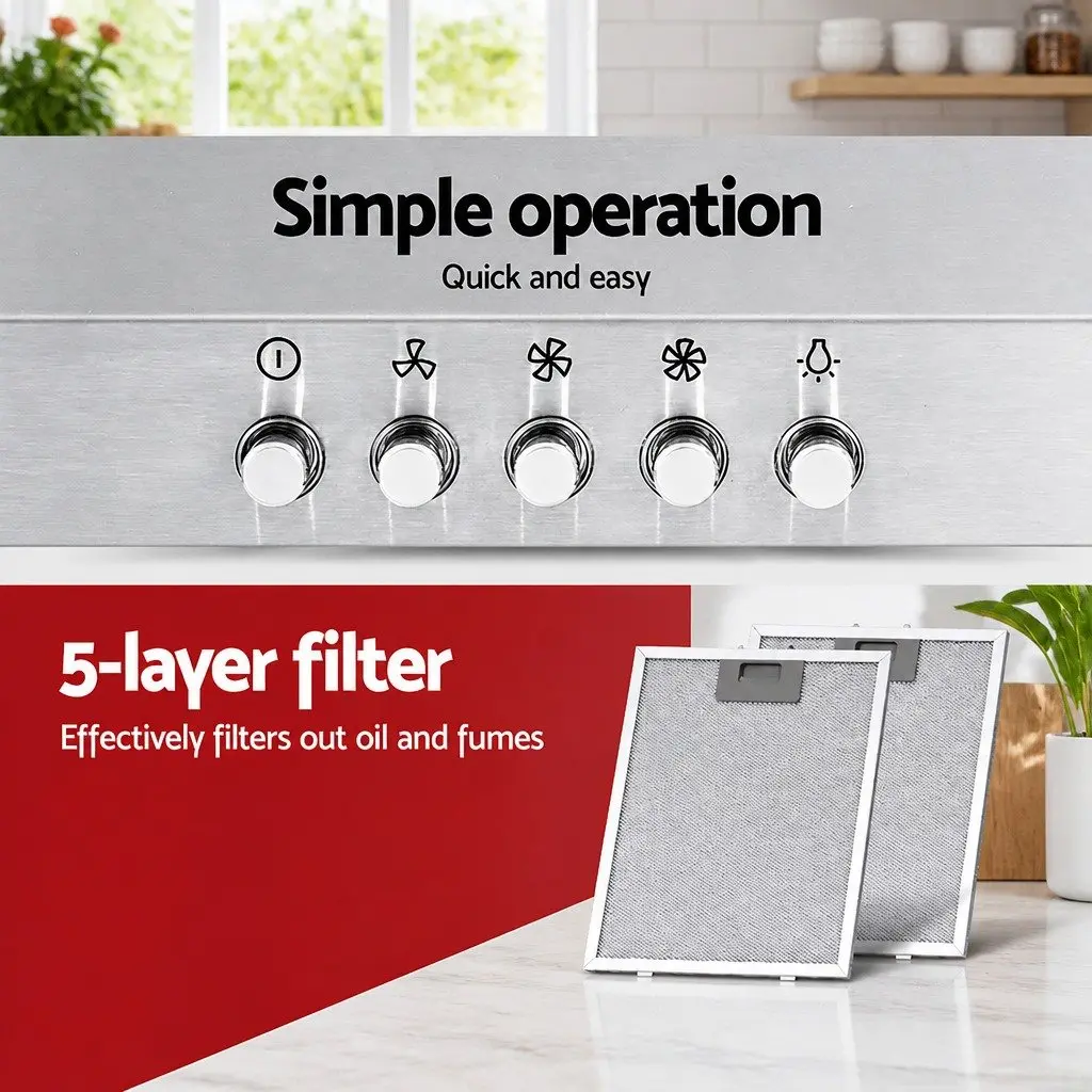 Range Hood Stainless Steel 600mm Wall Mounted Silver