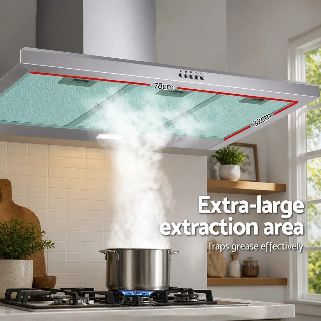 900mm Brushed Stainless Steel Range Hood for Kitchen