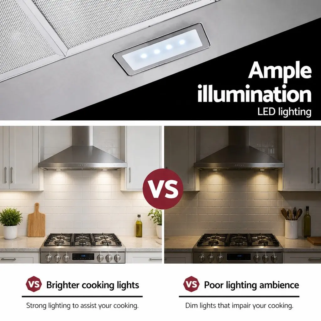 900mm Brushed Stainless Steel Range Hood for Kitchen