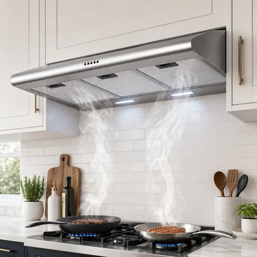 Range Hood 900mm Stainless Steel Ducted Rangehood Kitchen Extractor Fan 3-Speed