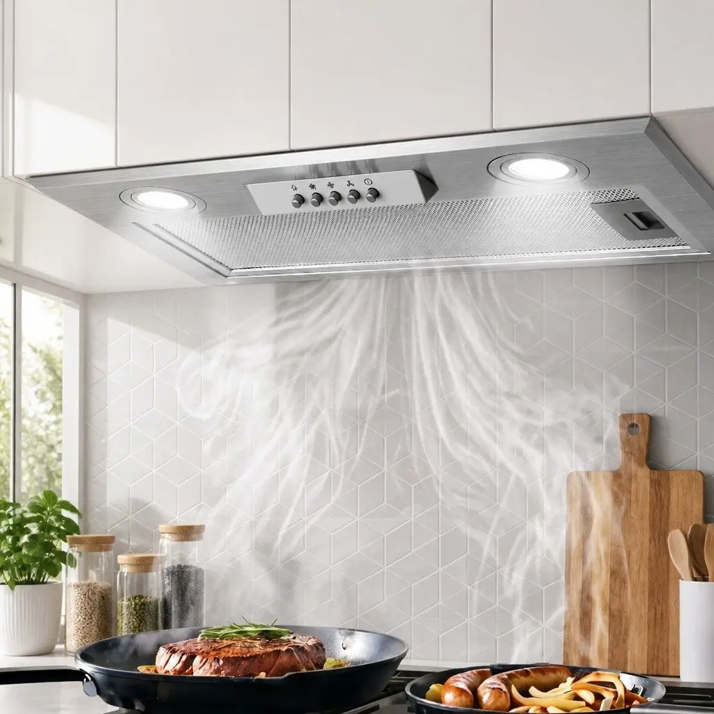 Stainless Steel 520mm Undermount Range Hood with LED Lighting