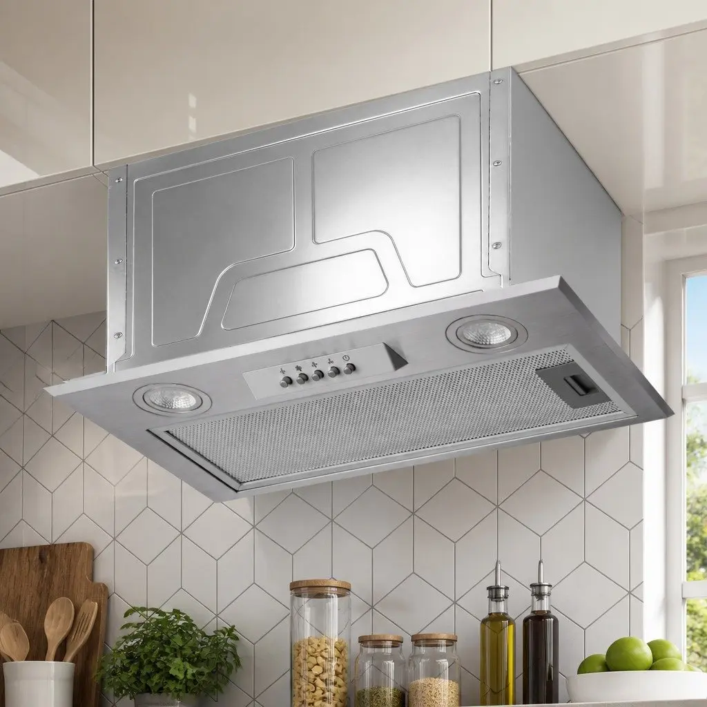 Stainless Steel 520mm Undermount Range Hood with LED Lighting