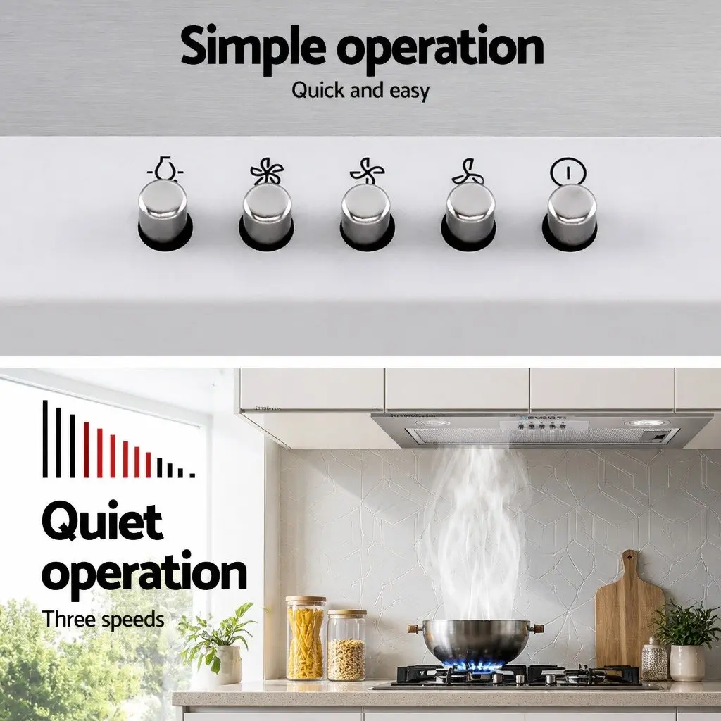 Stainless Steel 520mm Undermount Range Hood with LED Lighting