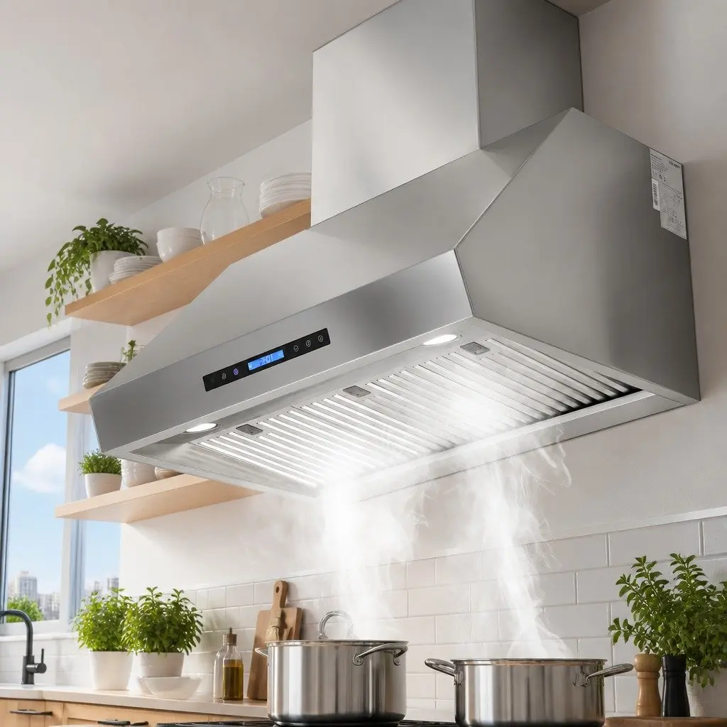 Wall-Mounted Range Hood 900mm with 3-Speed Fan