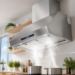 Premium Wall-Mounted Range Hood 900mm with 3-Speed Fan