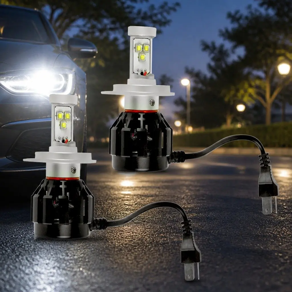 H4 LED Headlight Bulbs 160W 2500LM 6000K Plug and Play