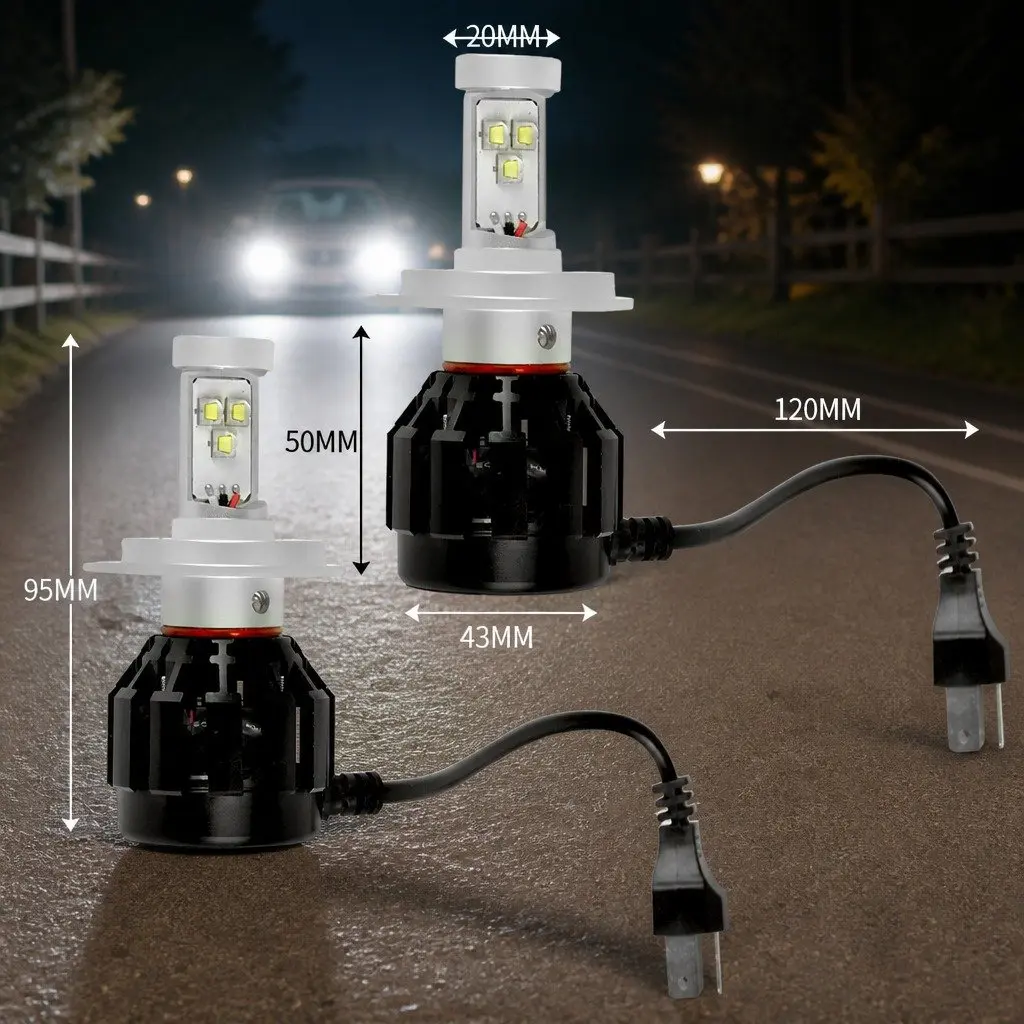 H4 LED Headlight Bulbs Aluminium 6000K 2500LM