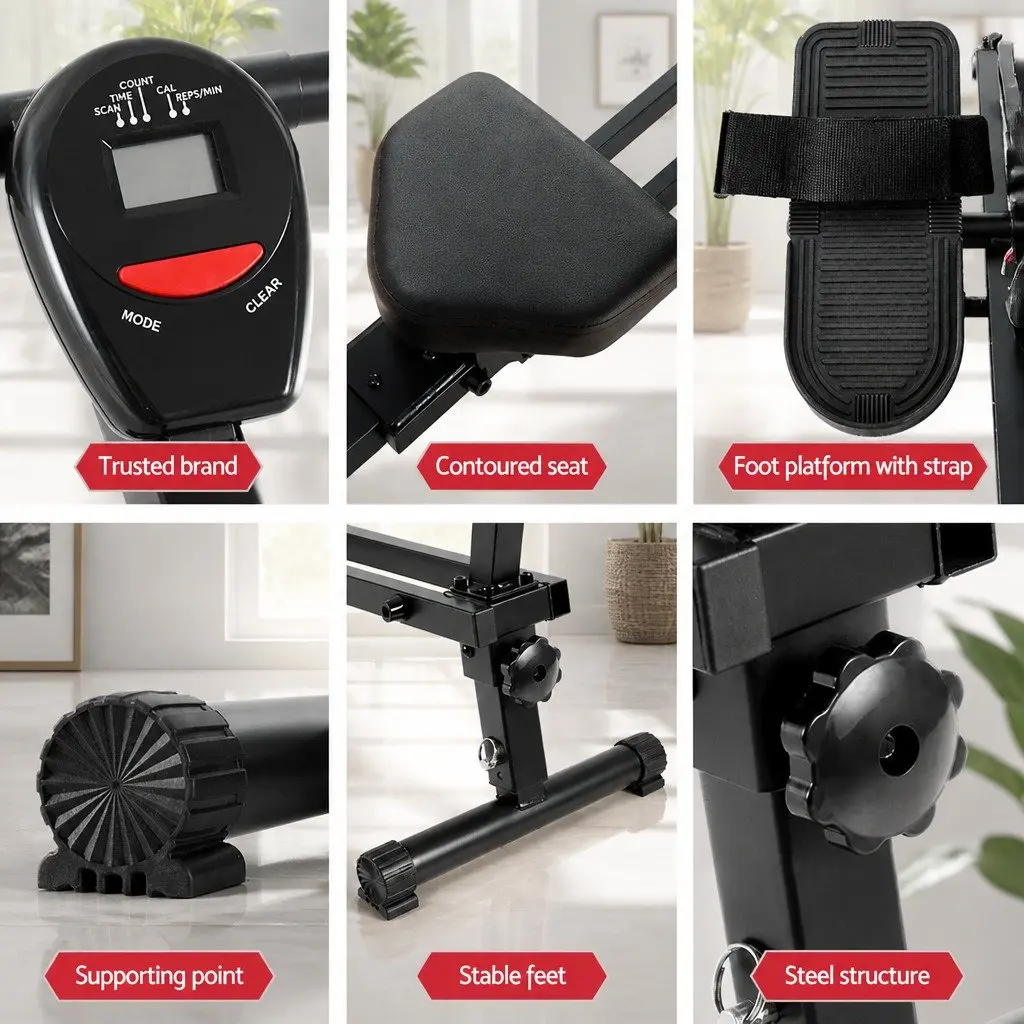 Hydraulic Rowing Machine with 12 Resistance Levels