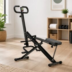 Durable Foldable Squat Machine with Adjustable Seat