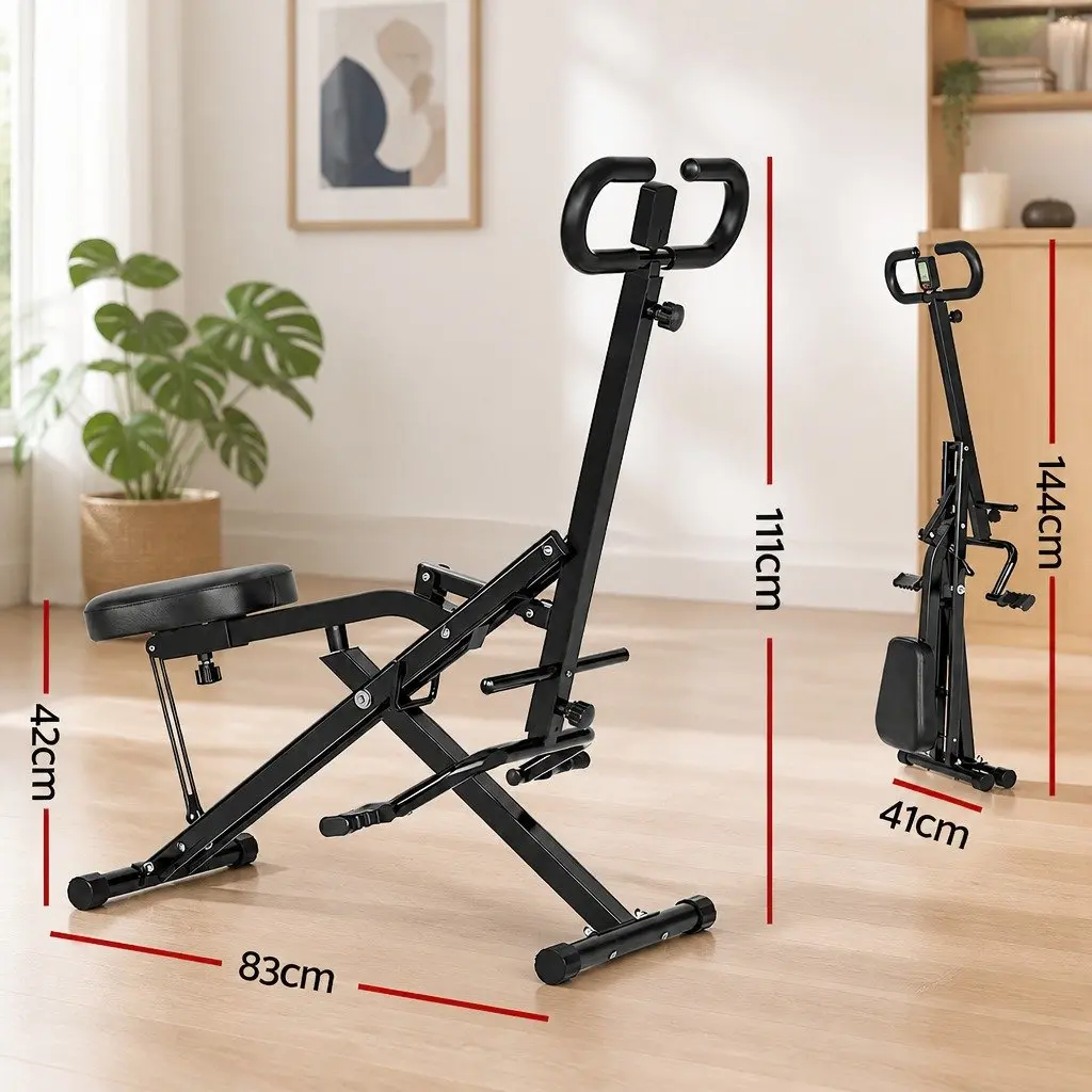 Foldable Squat Machine with Adjustable Seat