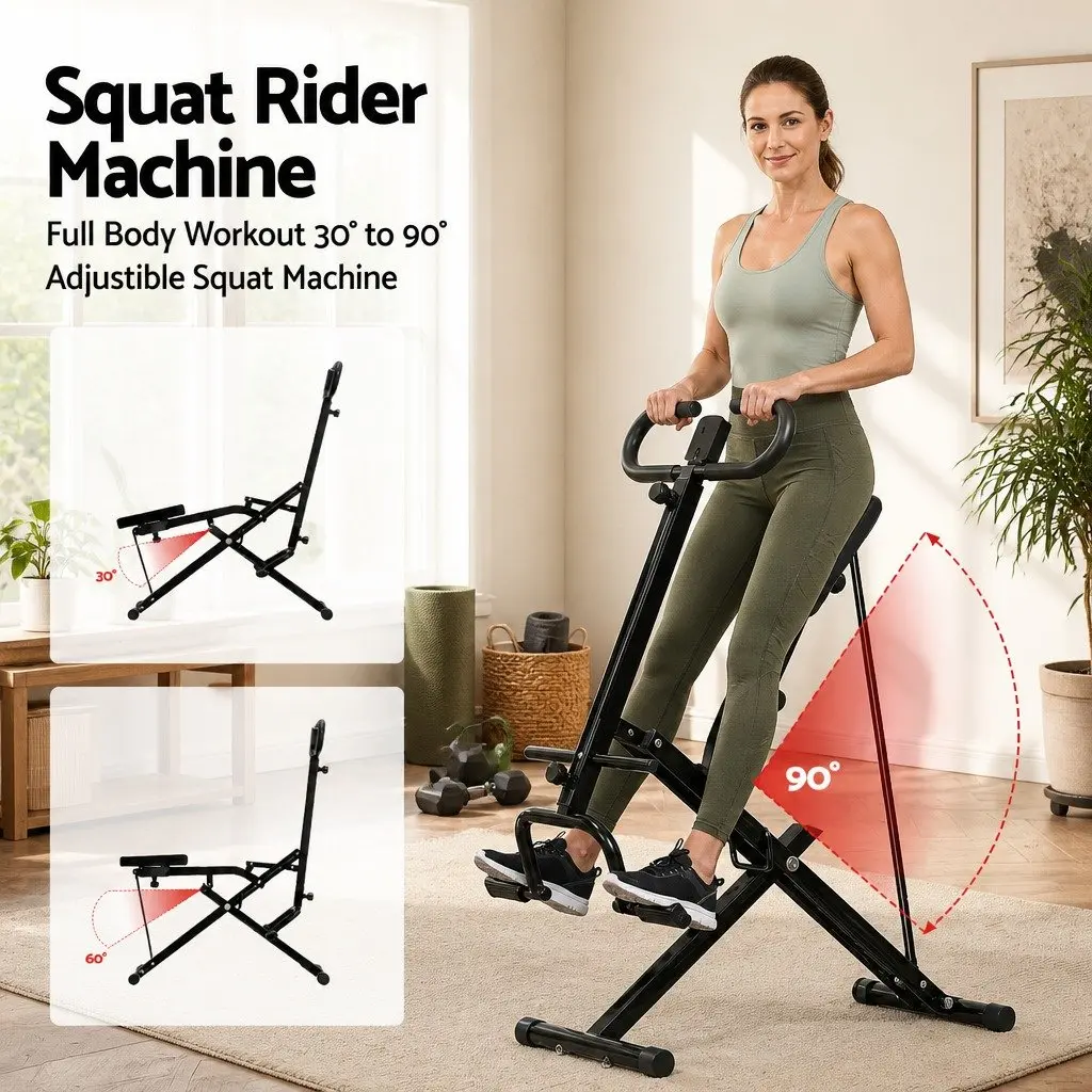 Foldable Squat Machine with Adjustable Seat