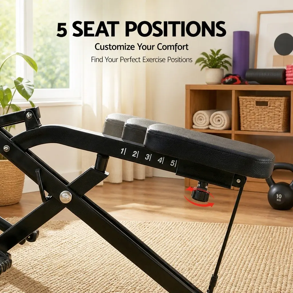 Foldable Squat Machine with Adjustable Seat