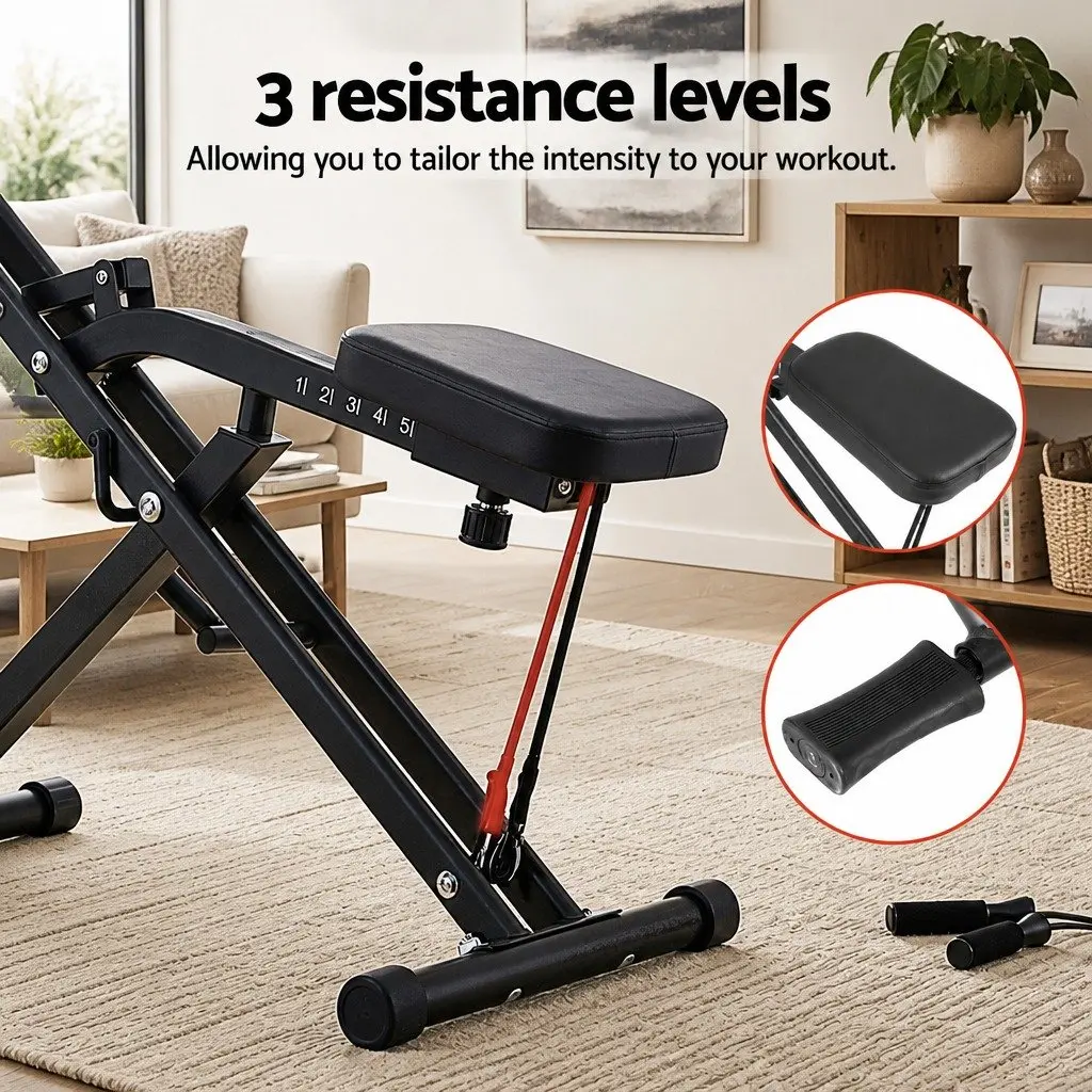 Foldable Squat Machine with Adjustable Seat