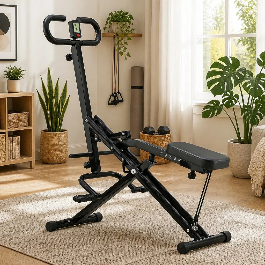 Foldable Squat Machine with Adjustable Seat