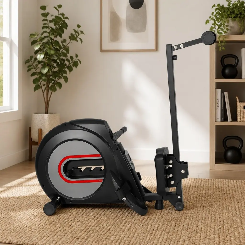 Rowing Machine with Elastic Rope Resistance