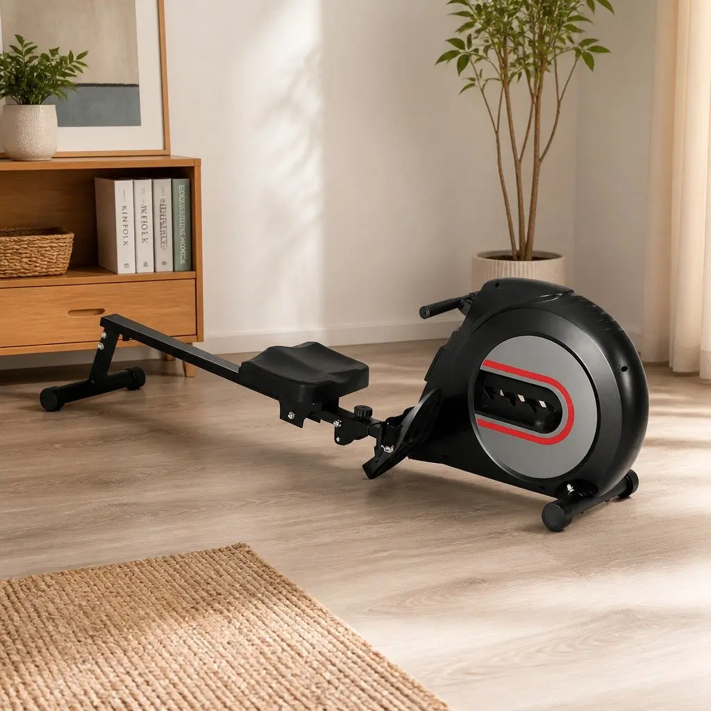 Rowing Machine with Elastic Rope Resistance
