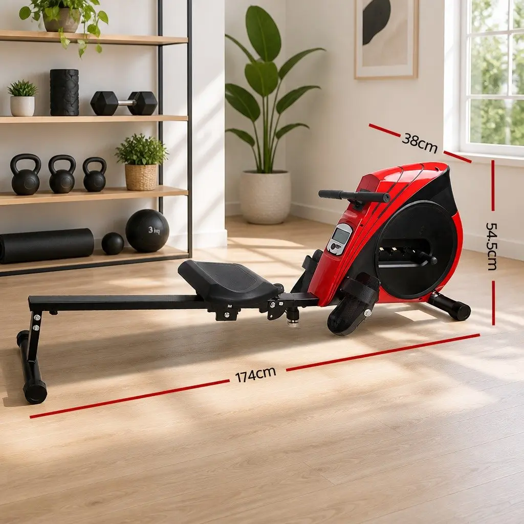 Rowing Machine Elastic Rope Resistance Steel 174 x 38 x 54.5cm Black