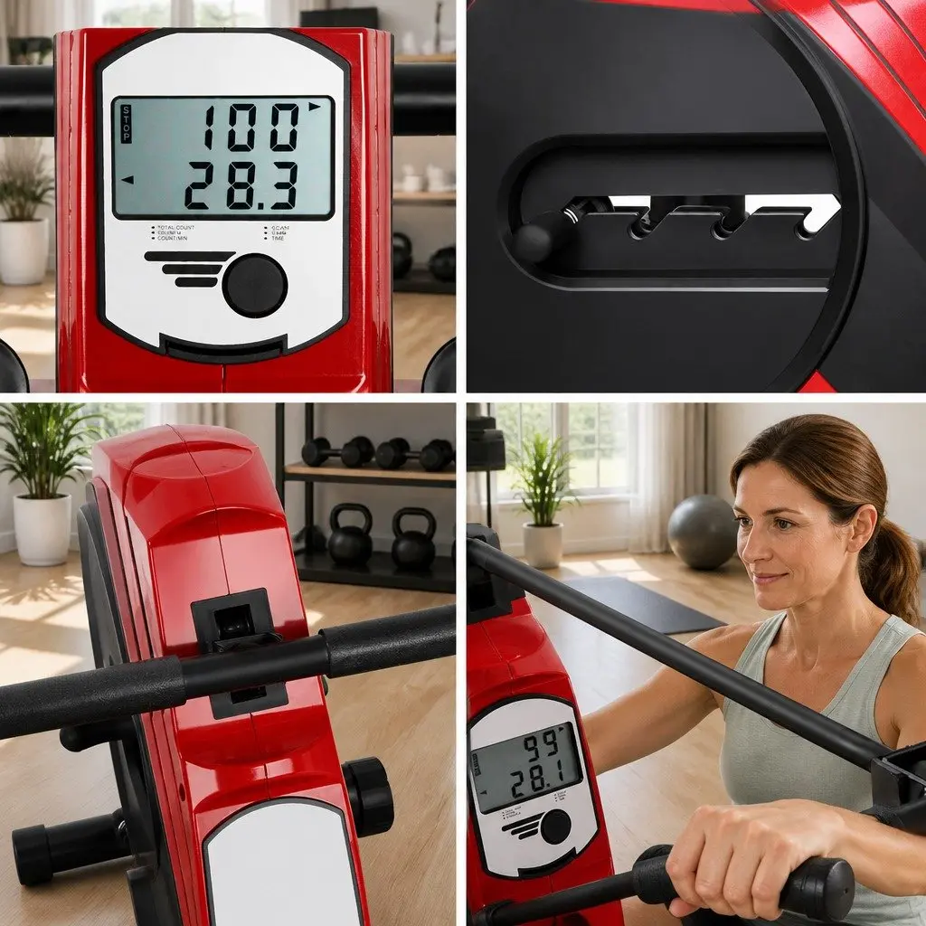 Rowing Machine Elastic Rope Resistance Steel 174 x 38 x 54.5cm Black