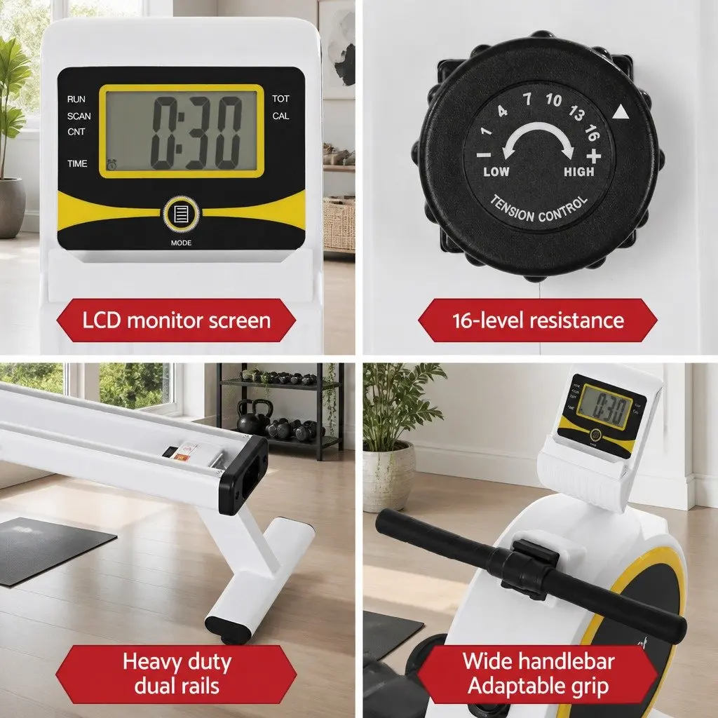 Magnetic Rowing Machine with 16 Resistance Levels