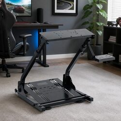 Racing Simulator Stand Foldable Wheel Platform Gaming Chair Adjustable Black