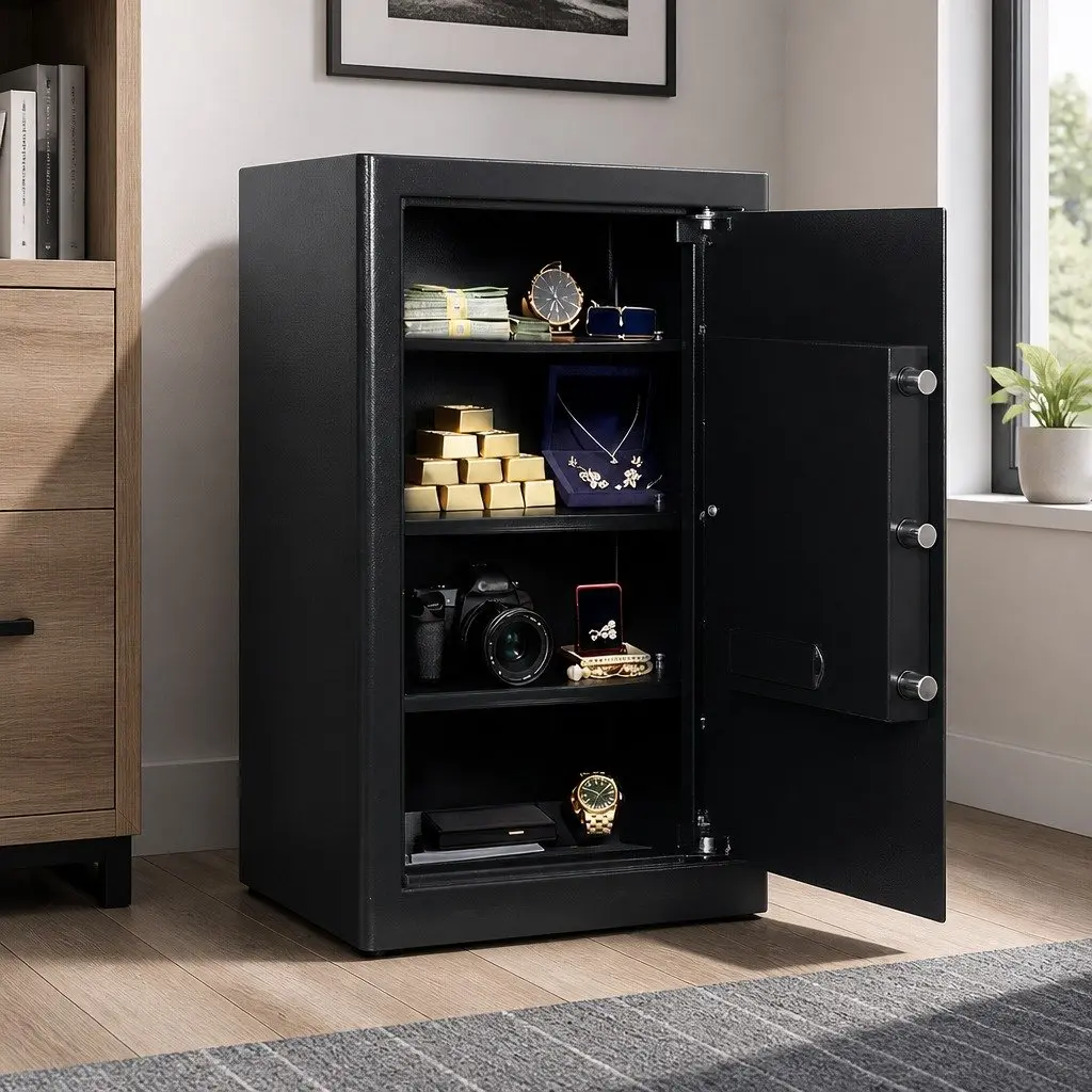Fireproof Security Safe Carbon Steel 85L Black