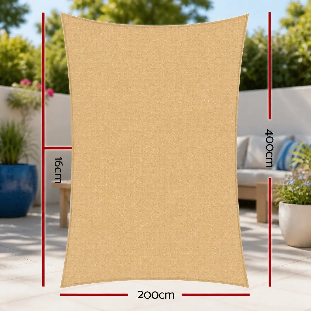 Commercial Grade 2x4m Sand Beige Rectangle Shade Sail