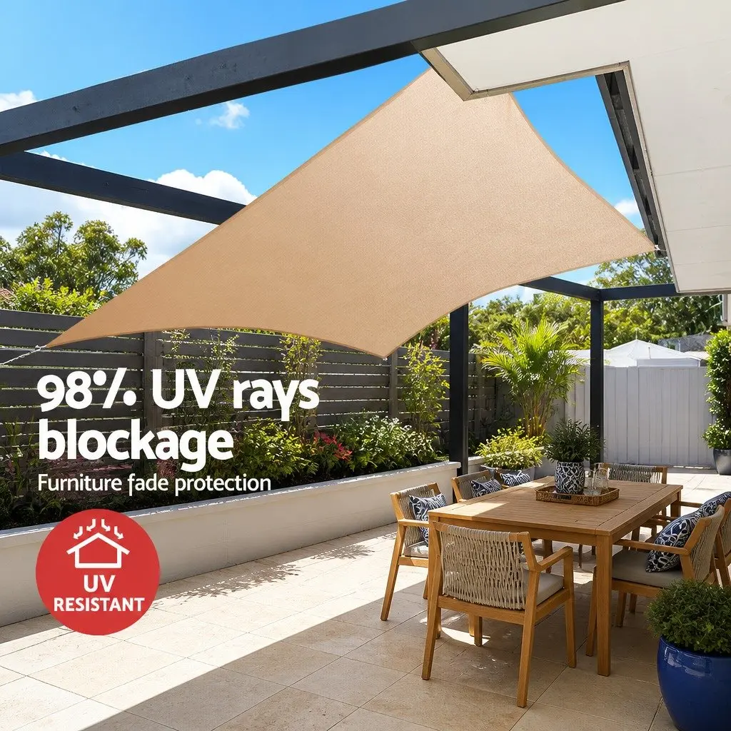 Commercial Grade 2x4m Sand Beige Rectangle Shade Sail