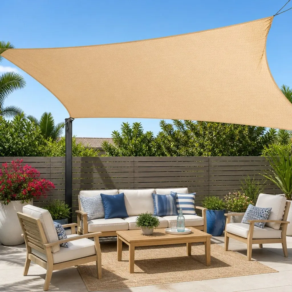 Commercial Grade 2x4m Sand Beige Rectangle Shade Sail
