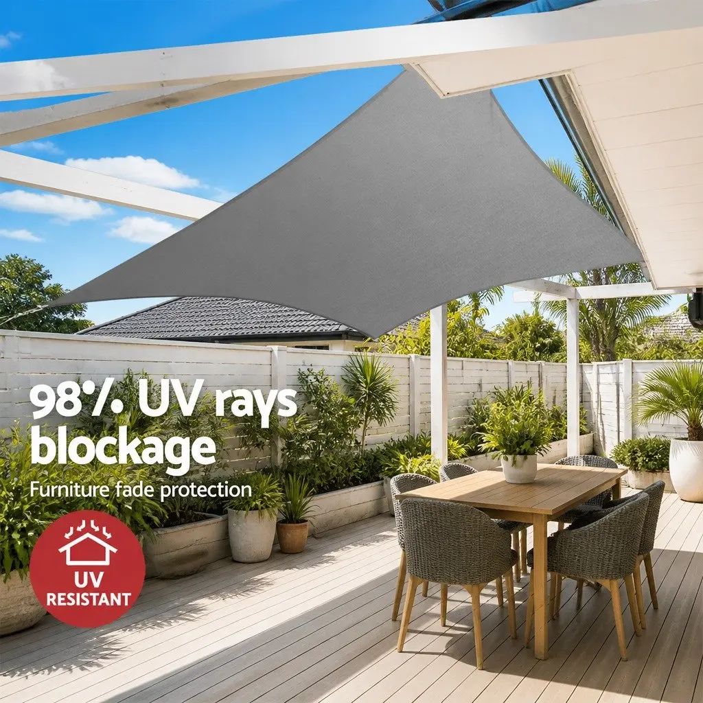 Square Shade Sail 3x3m Grey with UV Protection