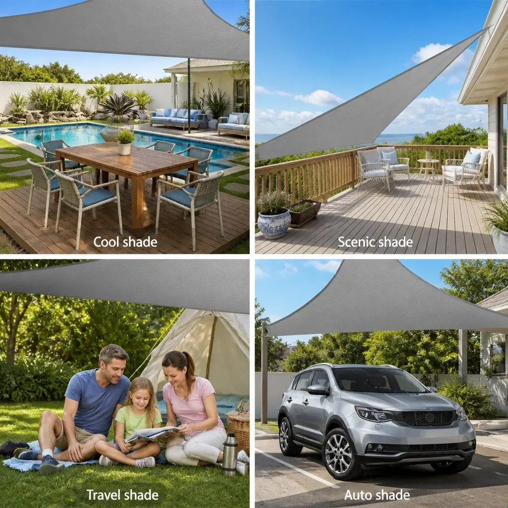 Grey Triangle Shade Sail 3x3x4.3m