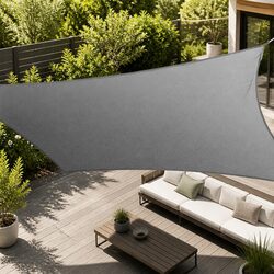 Rectangle Shade Sail 3x4m Grey UV Protection Canopy