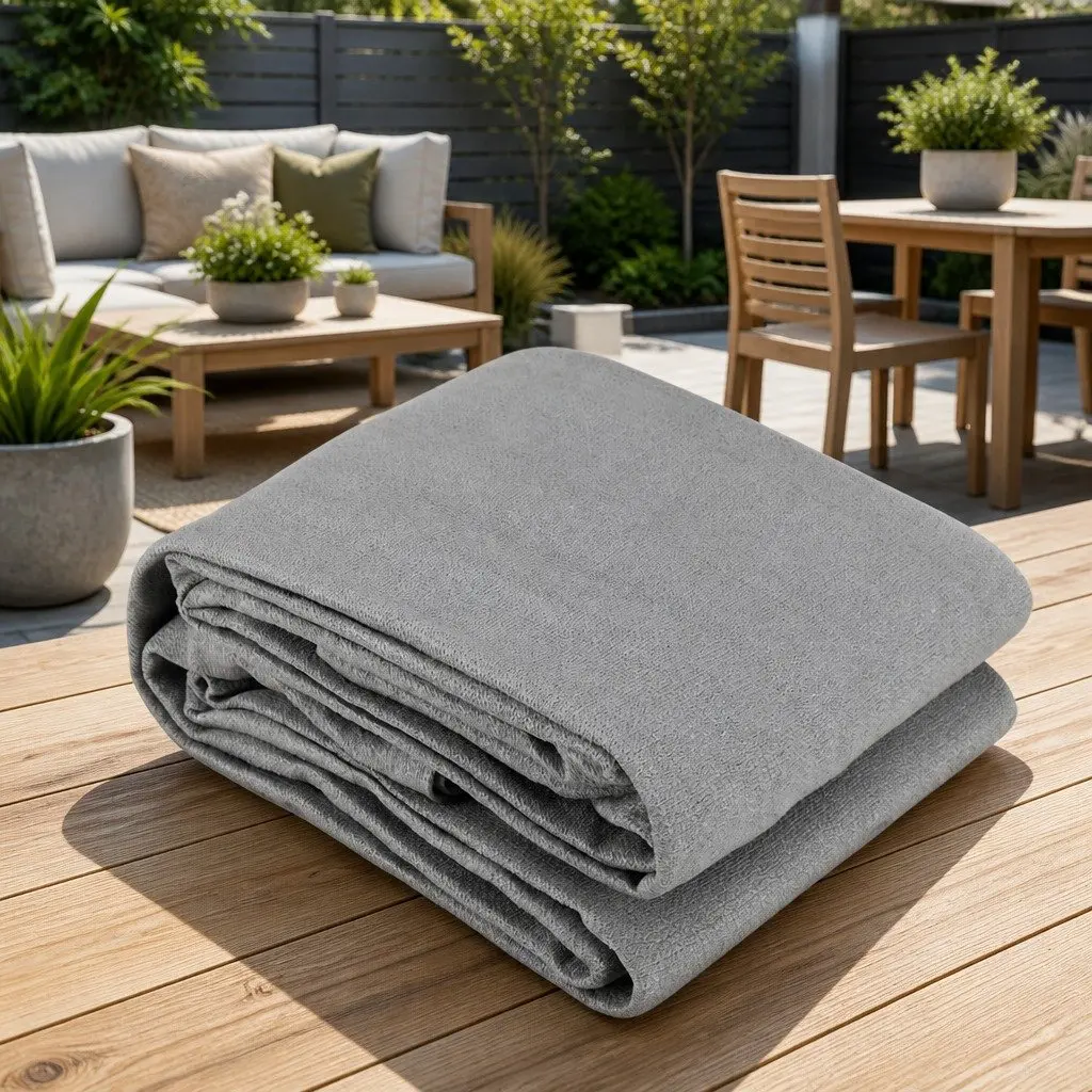 Shade Sail Cloth Rectangle Polyethylene Fabric 3x4m Grey UV Protection Outdoor Sunshade