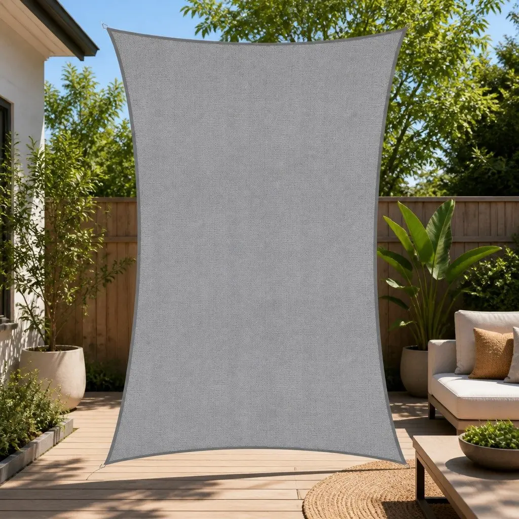 4x7m Grey Rectangle Shade Sail Canopy