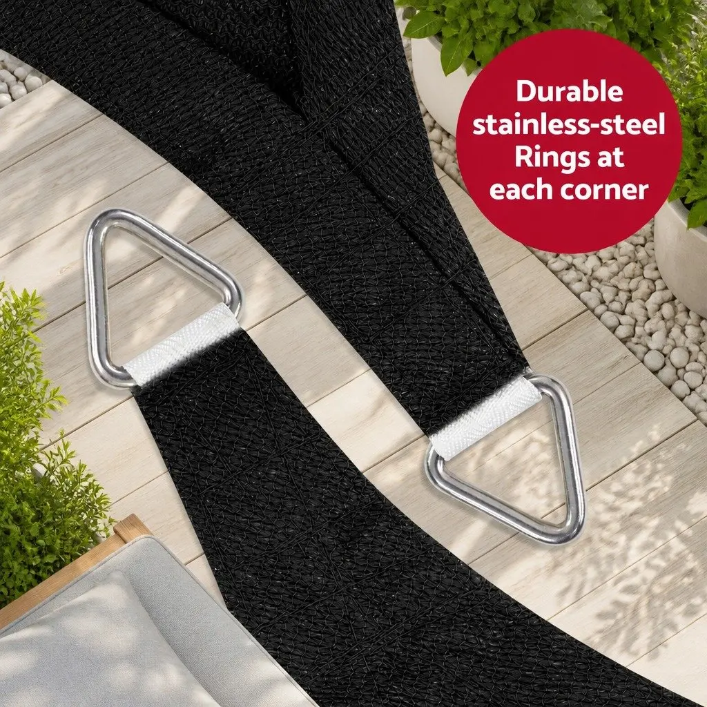 Rectangle Shade Sail Cloth 5X6M Black