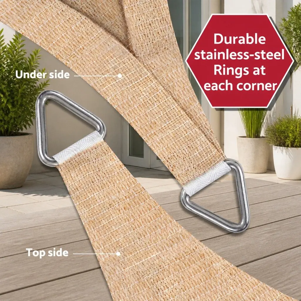 Rectangular Shade Sail Canopy Polyethylene Fabric 5x9M Beige