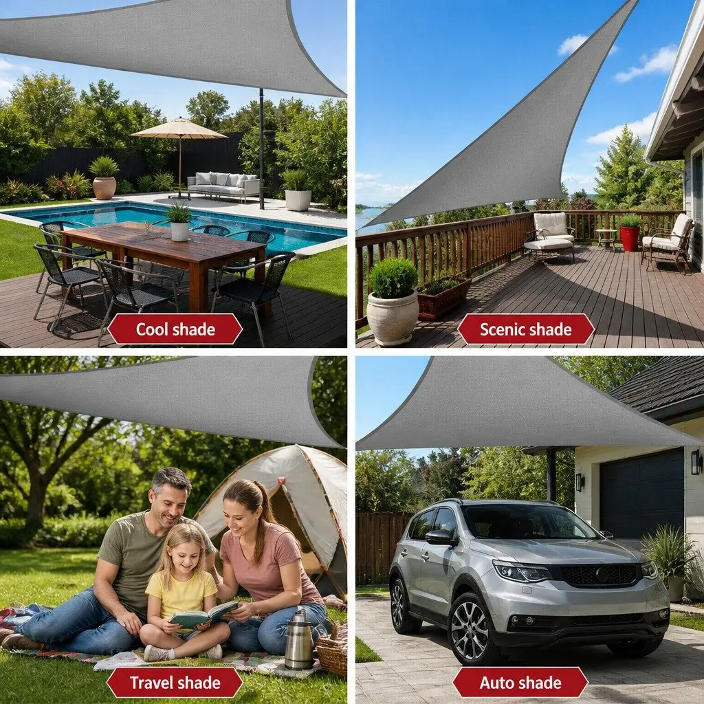 Triangle Shade Sail 6x6x6M Grey UV Protection