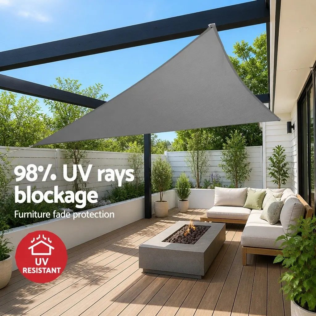 Triangle Shade Sail 6x6x6M Grey UV Protection