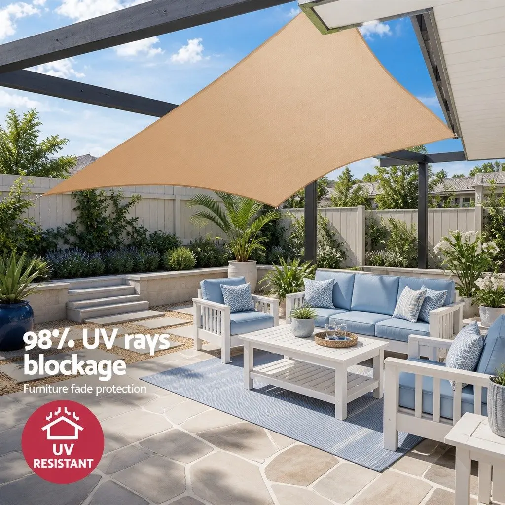Rectangle Shade Sail 2.5x3m Sand for UV Defense