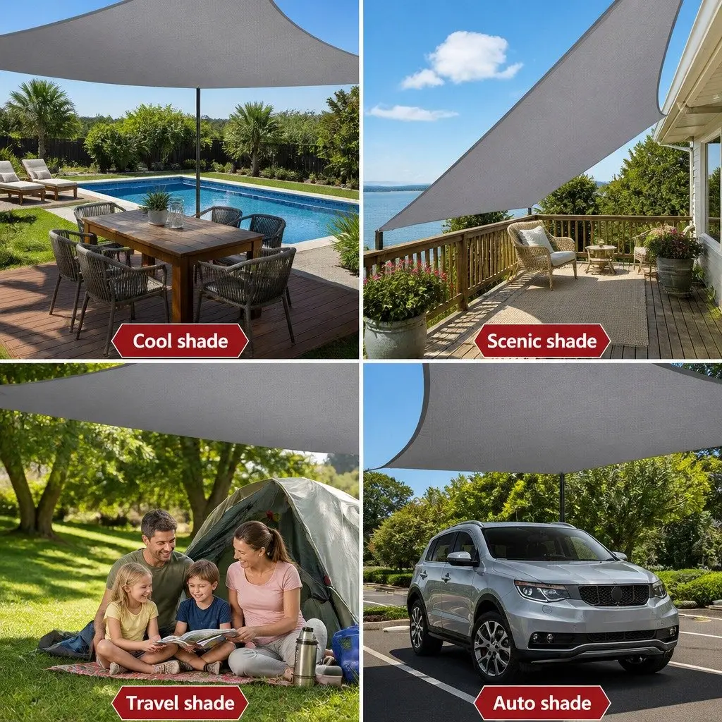 Shade Sail Polyethylene 3x5m Rectangle Grey 280GSM UV Protection