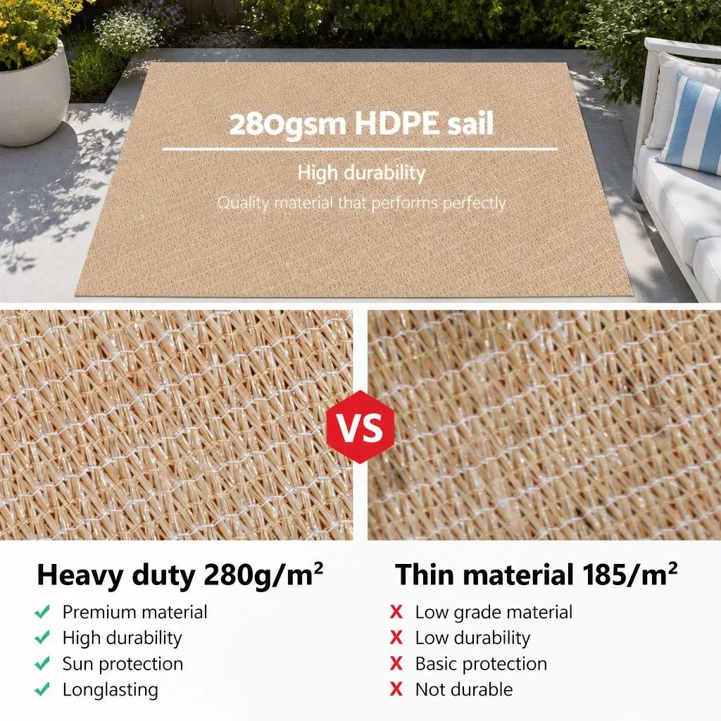 4x5m Rectangle Shade Sail for Outdoor Use