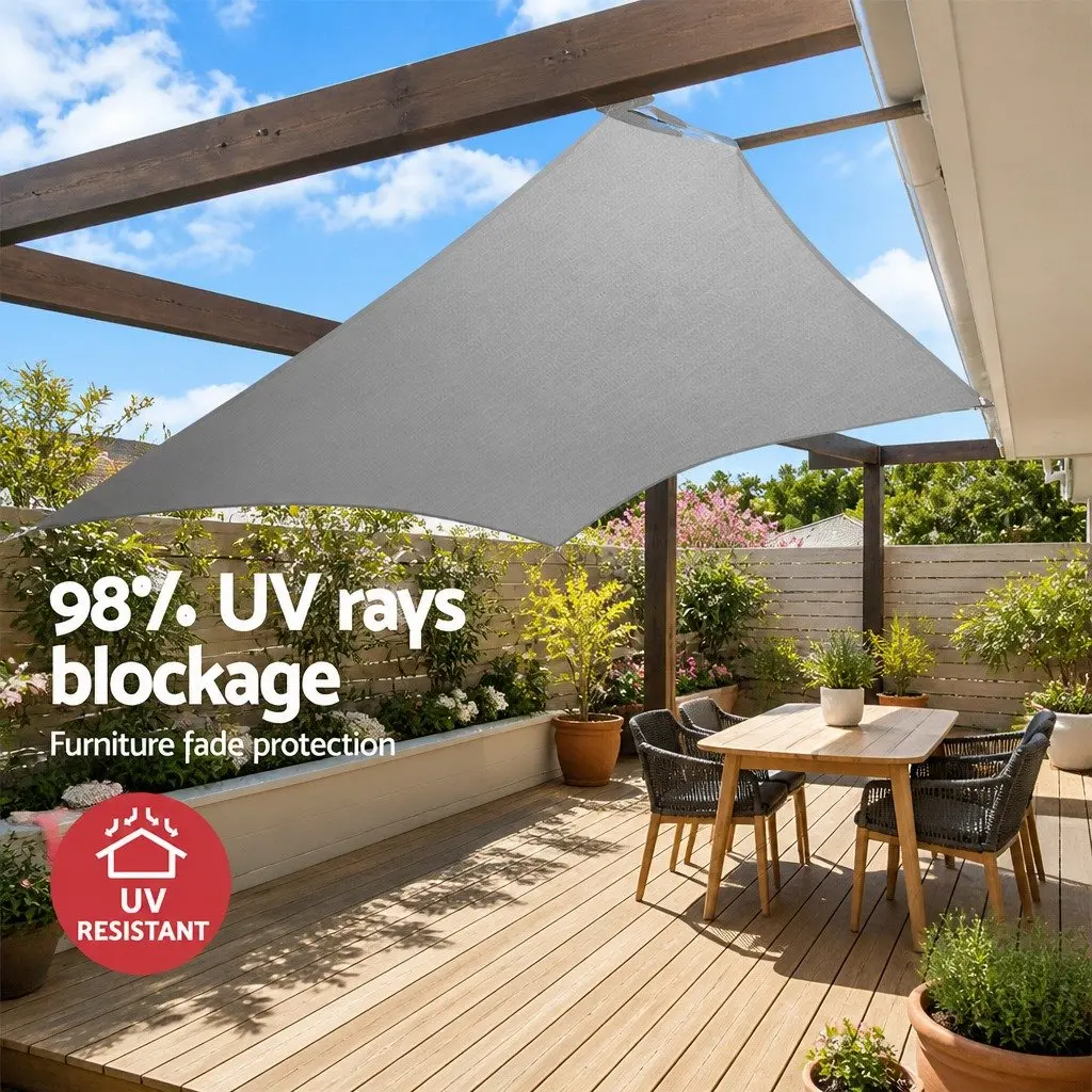 Rectangle Shade Sail Polyethylene Fabric 4x6m Grey