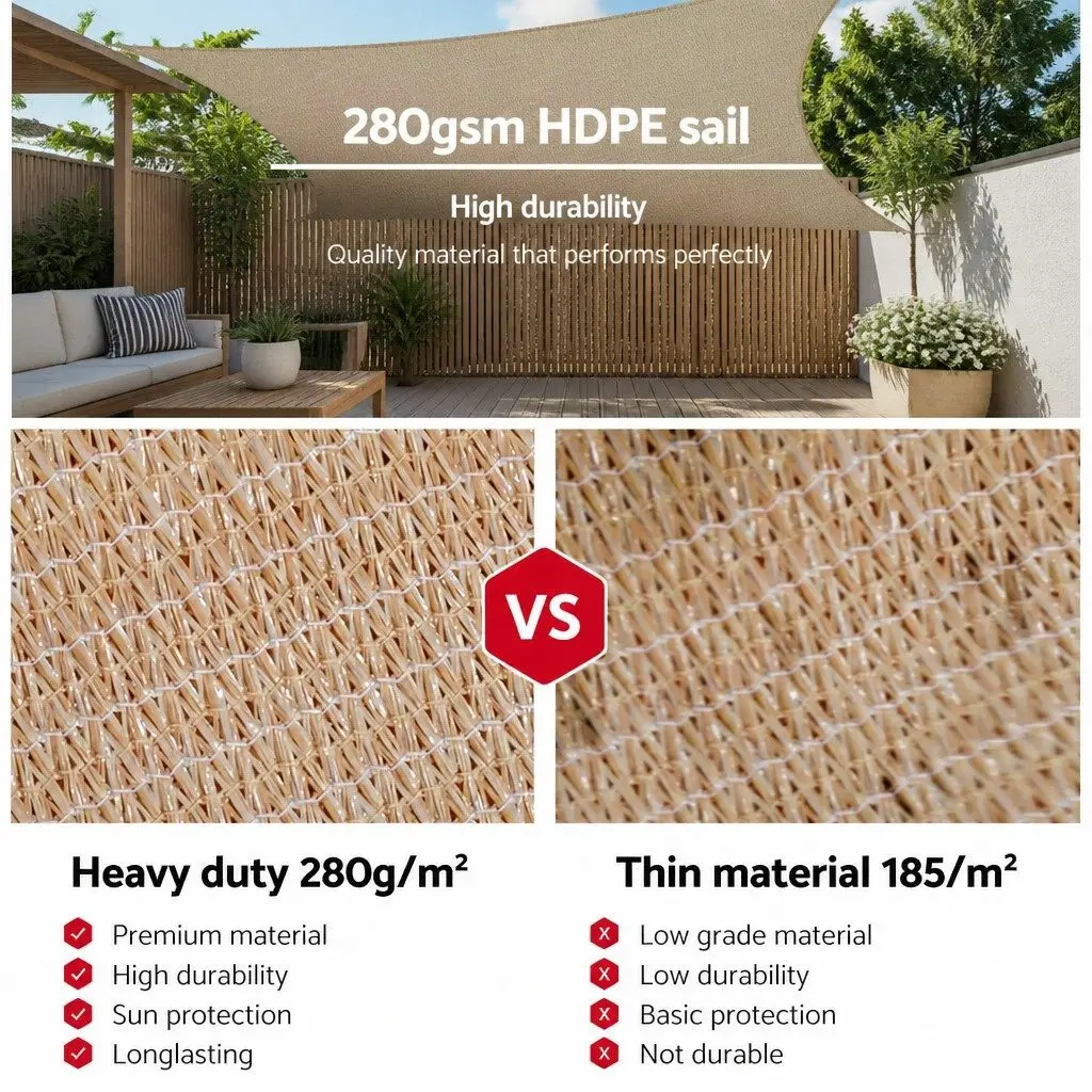 Rectangle Shade Sail 4x6m for UV Protection
